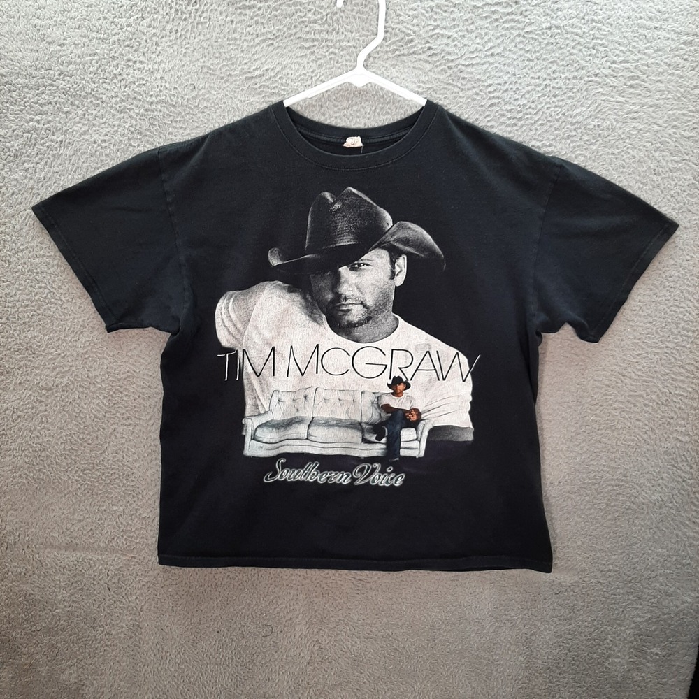 Tim McGraw Shirt Adult Extra Large Black Southern Voice Tour Country Music Y2K